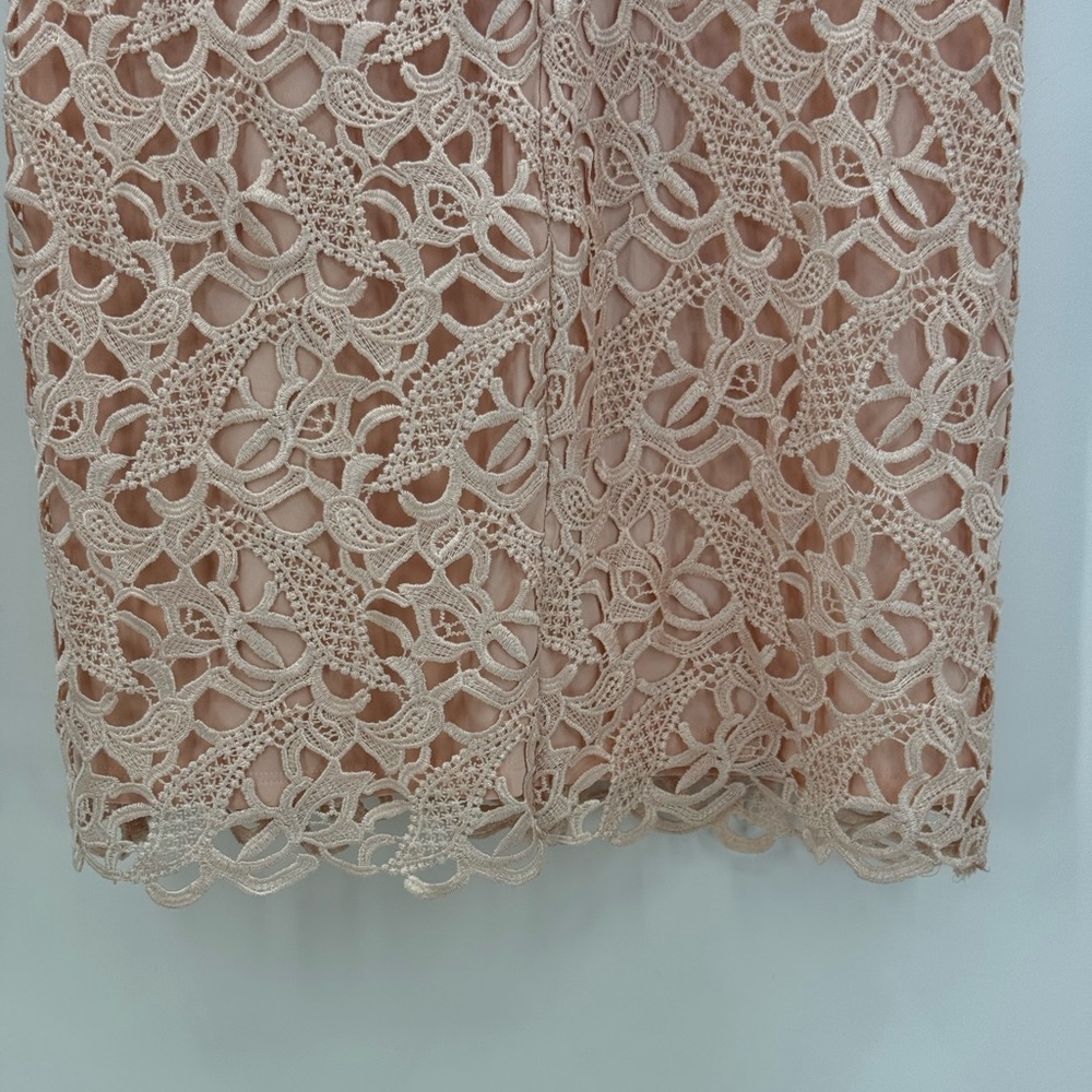 Lauren Ralph Lauren Blush Pink Lace Sheath V-Neck Sleeveless Cocktail Dress SZ 8 - Picture 6 of 15